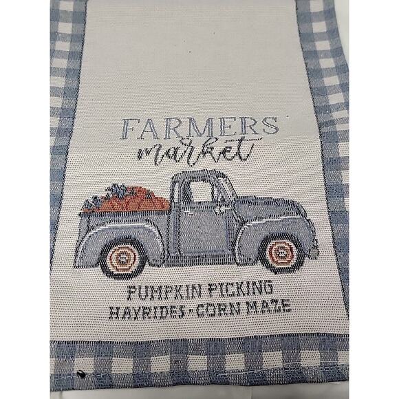 Farmers Market Pumpkin Picking Harvest Corn Maze Fall Table Runner 67" - Picture 3 of 13
